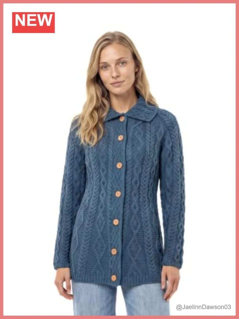100% Supersoft Merino Wool Cardigan Diamond Stitch Long Sleeve Button